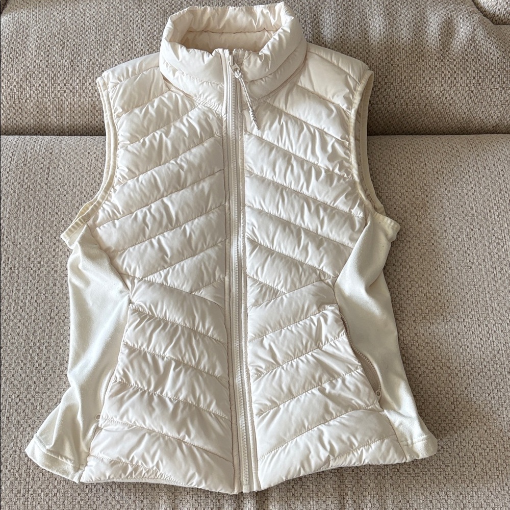 Fabletics Cream Quilted Vest